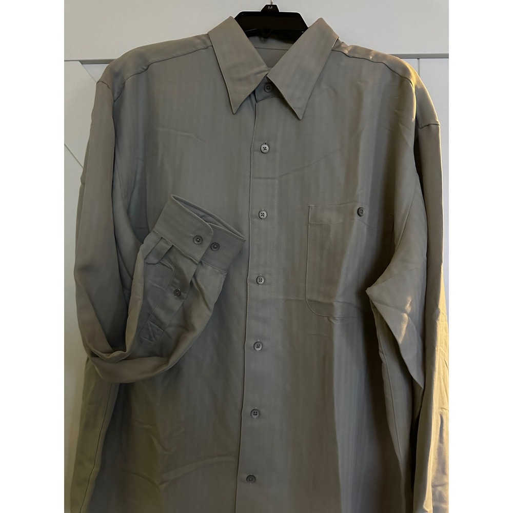 NWT Gear For Sports Mens Long Sleeve Button Down Dress Shirt Sz Lg‎ Herringbone